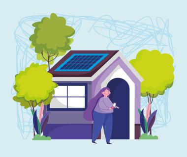 İnsanlar ve akıllı telefonlar, evin dışında cep telefonu kullanan kadınlar.