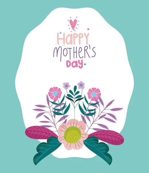 Fröhlicher Muttertag, Blumen Einladungskarte — Stockvektor