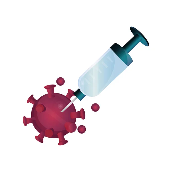 Σύριγγα ένεσης πανδημία stop coronavirus covid 19 — Διανυσματικό Αρχείο