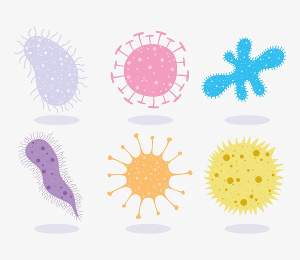 Covid 19 förebyggande coronavirus sjukdom respiratorisk pandemi ikoner — Stock vektor