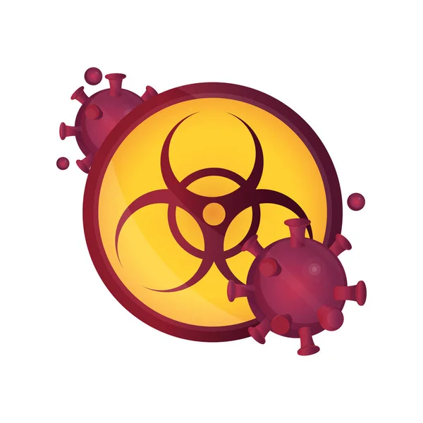 Ένδειξη κινδύνου πανδημία στάση coronavirus covid 19 — Διανυσματικό Αρχείο