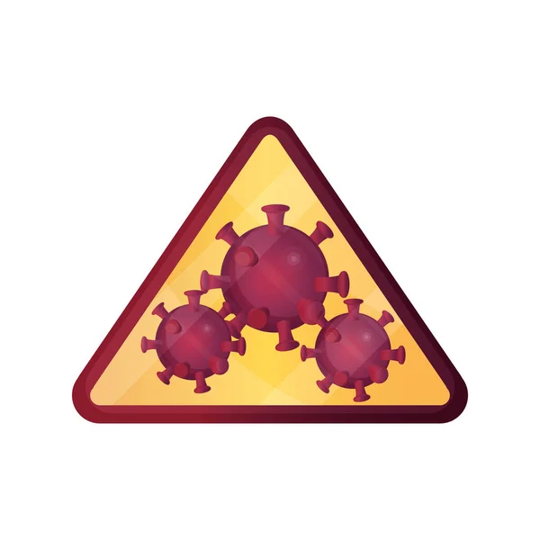 Τρίγωνο σημάδι πανδημία στάση coronavirus covid 19 — Διανυσματικό Αρχείο