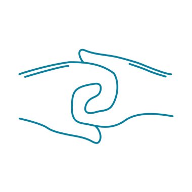 Arkadaşlık günün kutlu olsun. Birbirine dolanmış çizgi ikonuyla el ele.