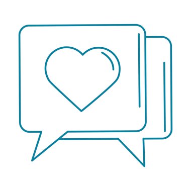 Mutlu arkadaşlık günü konuşma baloncuğu kalp aşk ifadesi çizgisi simgesi