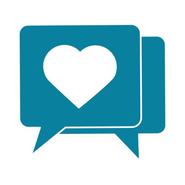 Mutlu arkadaşlık günü konuşma baloncuğu kalp aşk ifadesi siluet tarzı simge