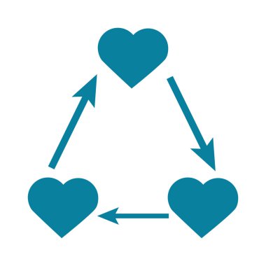 Mutlu arkadaşlık günü kalp döngüsü ilişki siluet tarzı ikon kutlaması