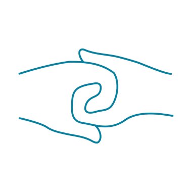 Mutlu arkadaşlık günü. Birbirine dolanmış siluet stili ikonla elleri kutlayalım.