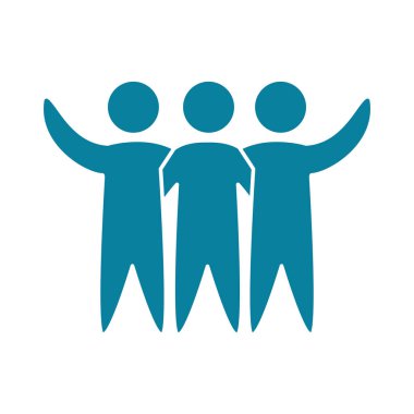 Mutlu arkadaşlık günü neşeli grup insanları Siluet tarzı ikon takımı