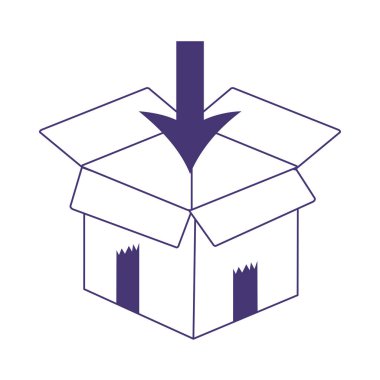 karton kargo kutusu siparişi çevrimiçi servis izole edilmiş simge satırı biçimi