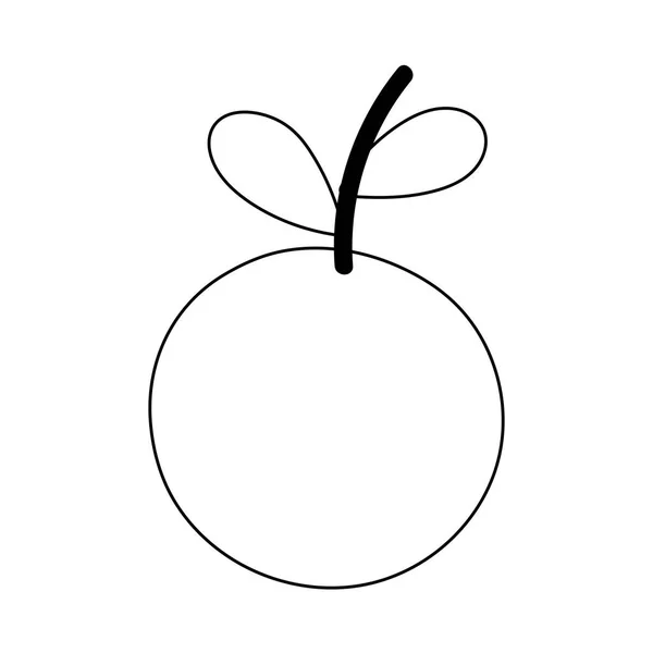 Äpple frukt skörd isolerad ikon på vit bakgrund linje stil — Stock vektor