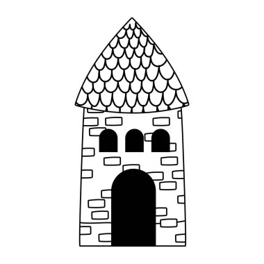 ev kırsal mimarisi beyaz arkaplan çizgisi biçiminde izole edilmiş simge