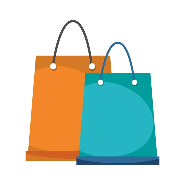 Sacos de papel de compras ecommerce conceito on-line — Vetor de Stock