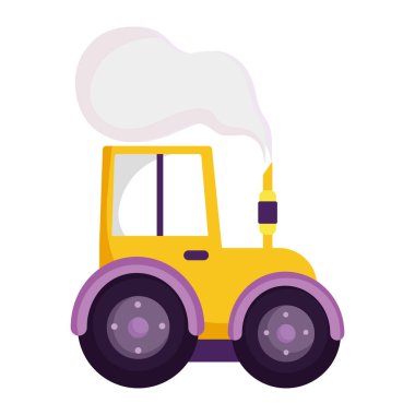 Çekici baca duman tarım çiftliği beyaz arka planda izole ikon