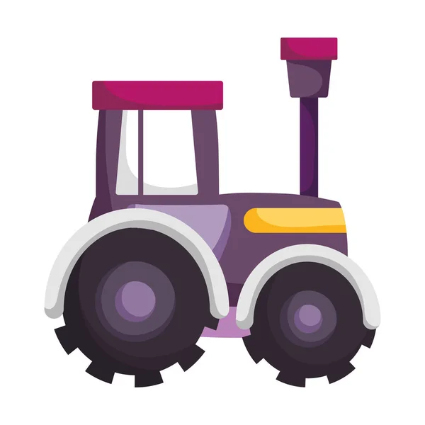 拖拉机农业农场交通孤立图标白色背景 — 图库矢量图片