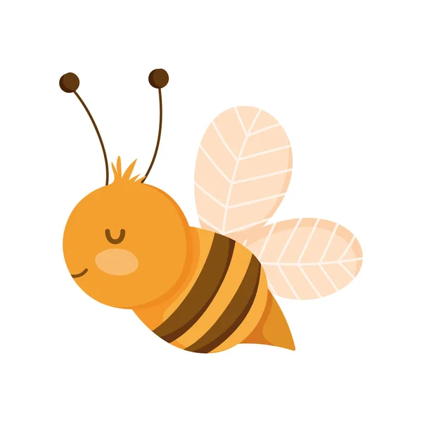 Méh rovar farm állat elszigetelt ikon fehér háttér — Stock Vector