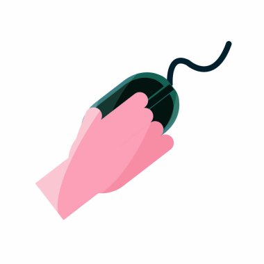 çevrimiçi etkinlikler, fare ağı ile bağlanmış düz biçim simgesi kullanan eller