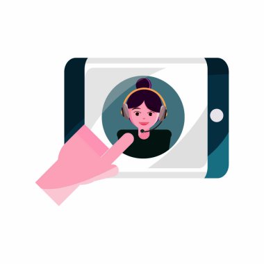 çevrimiçi etkinlikler, akıllı telefon içeriği, düz biçim simgesi konuşan video karakteri