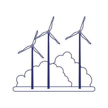 Çevre dostu enerji yenilenebilir rüzgar türbini ikon tasarım biçimi