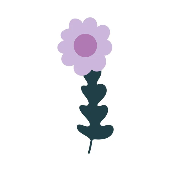 Kwiat liść łodyga botaniczne natura dekoracja izolowane ikona — Wektor stockowy