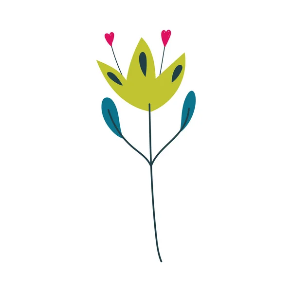 Цветочный лист стебель ботаническое украшение природы изолированная икона — стоковый вектор