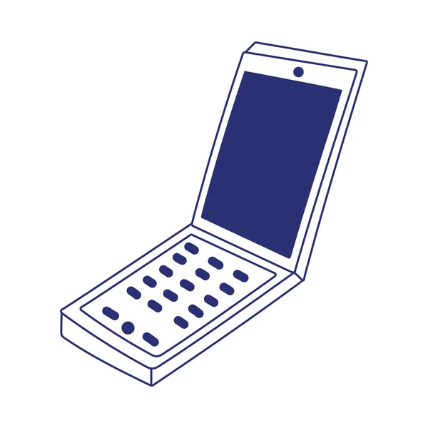 Tecnología de gadget smartphone digital aislado icono diseño línea estilo — Vector de stock