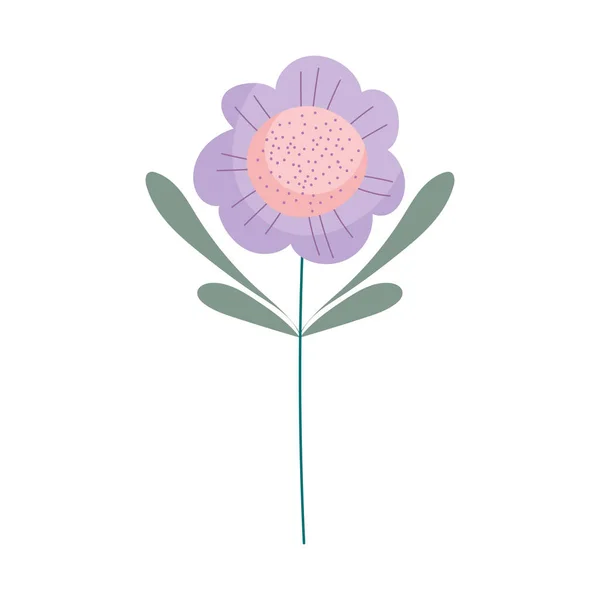 Цветочный лист стебель ботаническое украшение природы изолированная икона — стоковый вектор