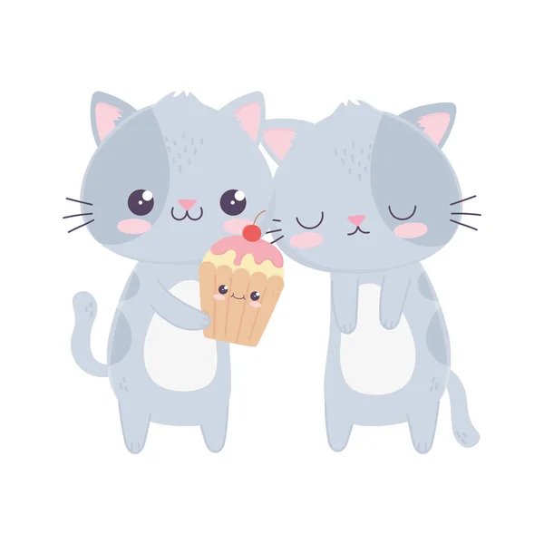 Cute Cat For Happy Mothers Day Card Sweet Cards For Mothers Day A Kitten And Cat Mom Mother Cat Kitten With Cat Mom Kitten Smiling Pink Heart Cute Flat Vector Style Larastock