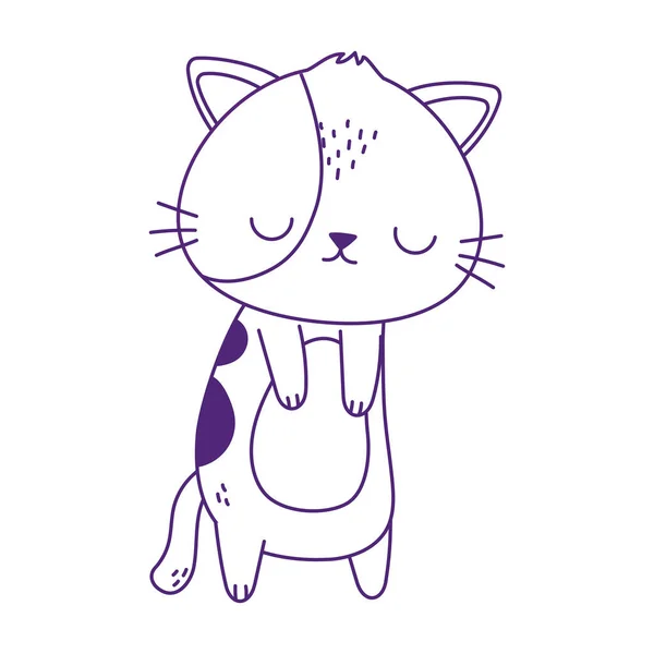 Kawaii bonito gato mascote desenho animado ícone isolado — Vetor de Stock