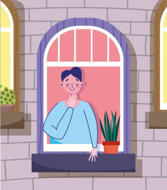 Evde, karantinada kalmak, pencereden dışarıyı gözetlemek, dışarıyı inşa etmek.