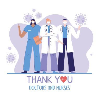Teşekkürler doktorlar ve hemşireler, ekip doktoru ve hemşire meslek hastanesi