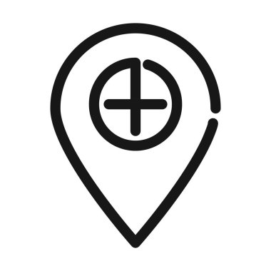 pin konumu acil yardım tıbbi ve sağlık hattı simgesi