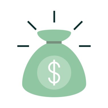 mobil bankacılık, para çantası güvenli yatırım düz biçim simgesi