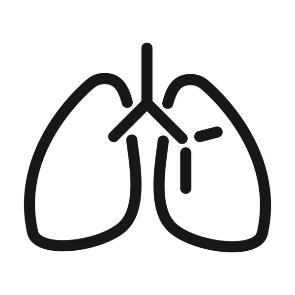 Sistema respiratorio dell'organo polmonare icona di stile medico e sanitario linea — Vettoriale Stock