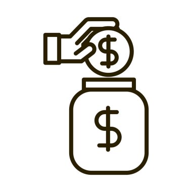 Kavanoz sektörü mali yatırım hattı simgesine el yerleştirme