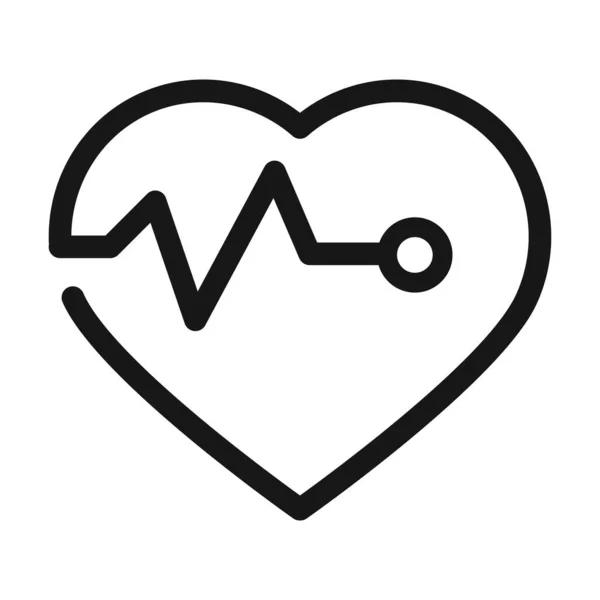 Latidos cardiológicos cardiología médica y la línea de atención médica icono de estilo — Vector de stock