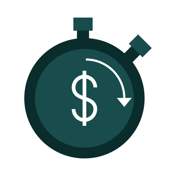 Mobile banking, επιχείρηση ρολόι χρόνο χρήματα επίπεδη στυλ εικονίδιο — Διανυσματικό Αρχείο