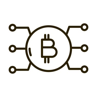 Bitcoin kripto para dijital iş finansal yatırım hattı simgesi