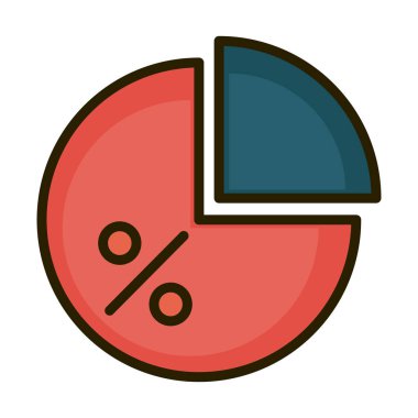 Diyagram pasta grafiği mali iş piyasası çizelgesi raporla ve simgeyi doldur