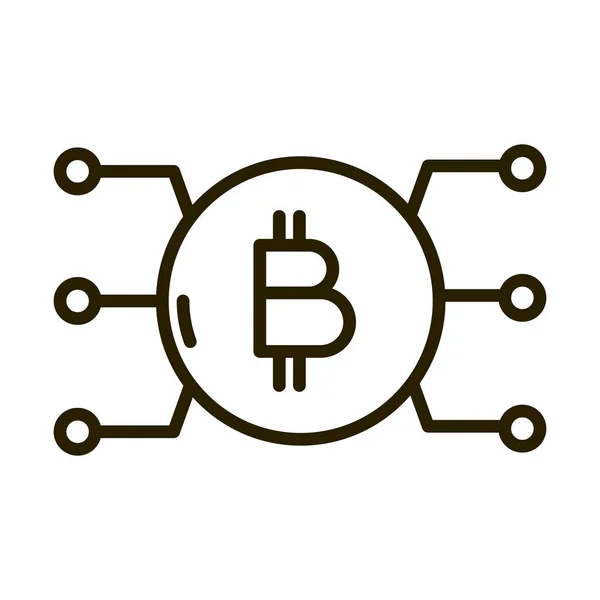 Bitcoin crypto-monnaie argent numérique entreprise financière investir ligne style icône — Image vectorielle