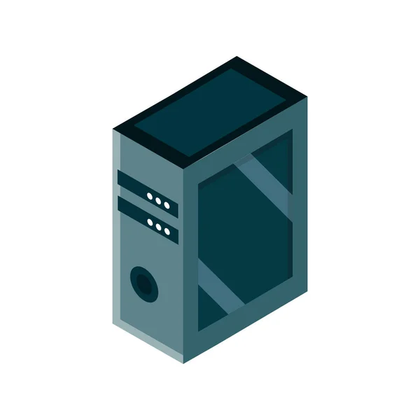 Computer server gadget tecnologia isometrica icona isolata — Vettoriale Stock