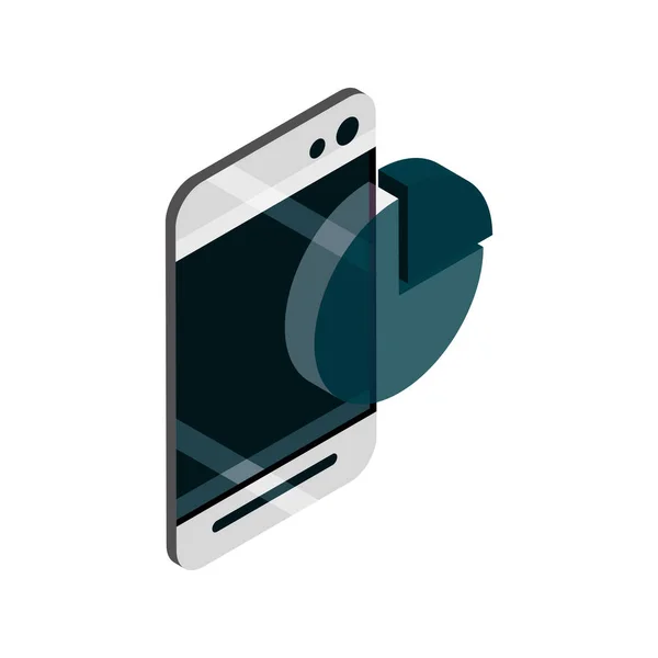 Смартфон график бизнес-устройство технологии гаджета изометрическая изолированная иконка — стоковый вектор