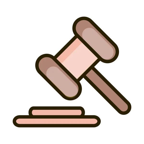 Ley martillo justicia financiera negocio bolsa línea y llenar icono — Vector de stock