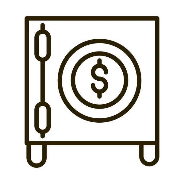 Safe box money bank financial business stock market line style icon — Stock Vector