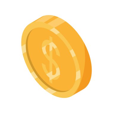 Çevrimiçi alışveriş, para sikke para nakit izometrik izole ikon