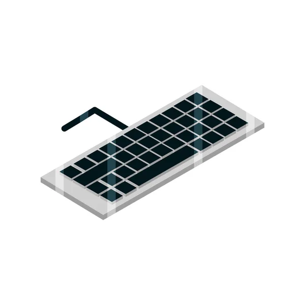 Dispositivo de teclado ícone isolado isométrico tecnologia gadget —  Vetores de Stock
