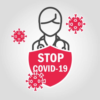 Doktor önlemi Covid 19 'u durdurun, salgın koronavirüsü, salgın hastalığı solunum yolu.