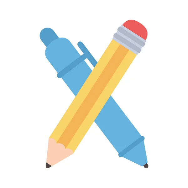 İzole edilmiş kalem ve kalem vektör tasarımı — Stok Vektör