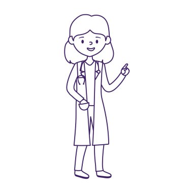 İzole kadın doktor vektör tasarımı