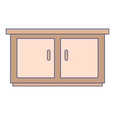 İzole ev mobilyası vektör tasarımı