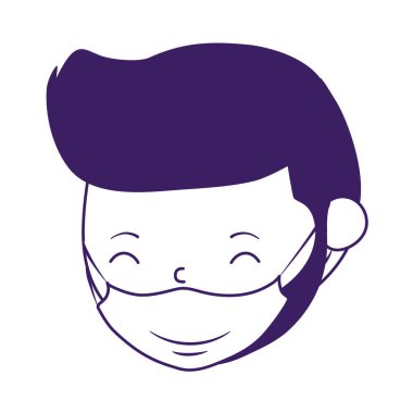 Maske vektör tasarımlı izole bir adam.